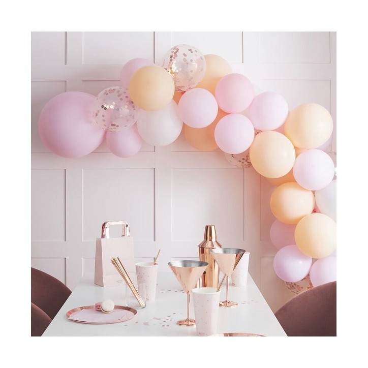 Polterabend Ballongirlande Pastell Orange & Rosa Ballonbogen