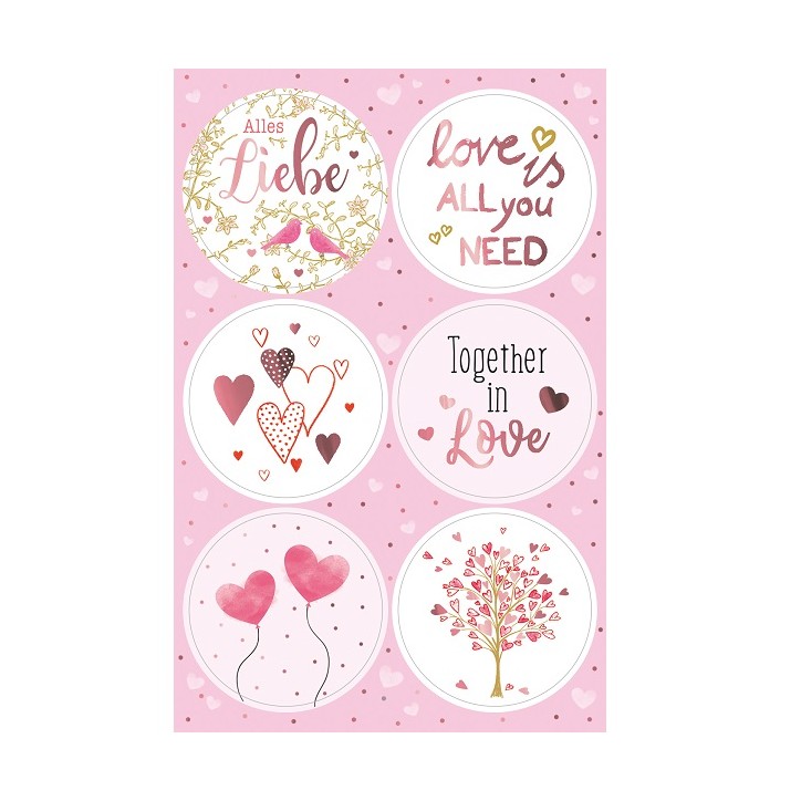 Together in Love Sticker Set assorted, 24 pcs