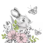 Graphite Bunny Paper Napkins, 20 pcs