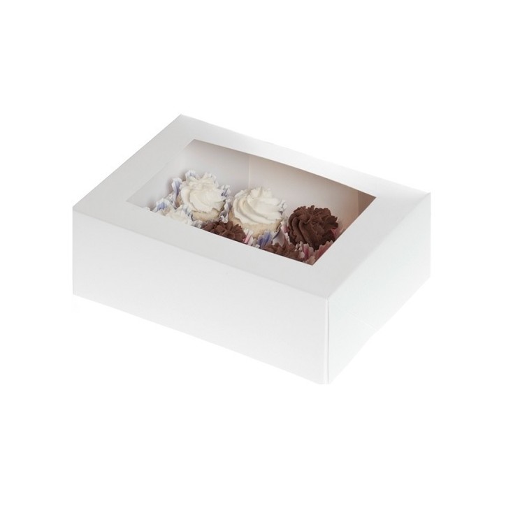 Mini Cupcake Box in White for 12 Cupcakes, double pack