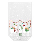 Zischka 11.5x19cm X-Mas Llamas transparent bags, 8 pcs