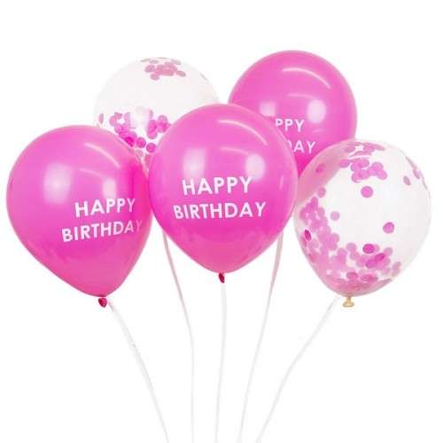 Talking Tables Pink Happy Birthday Balloon Medley, 5 pcs