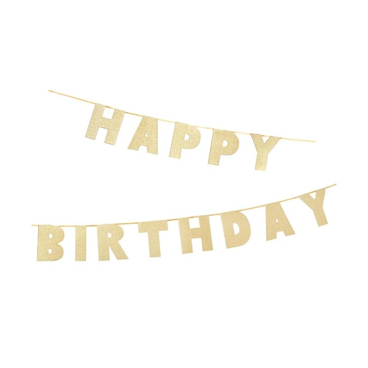 Birthday Banner Luxe Gold - Talking Tables