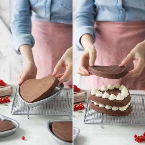 Decora Heart Layers Cake Pan Set, 5pcs