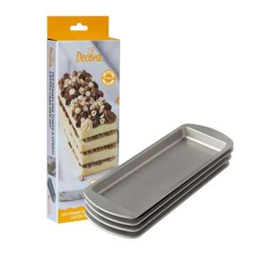 Layere Cake Pan Set Long Decora, 4 pcs