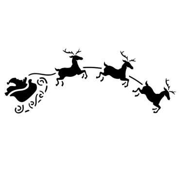 Stencil Santa Sleigh and Reindeer