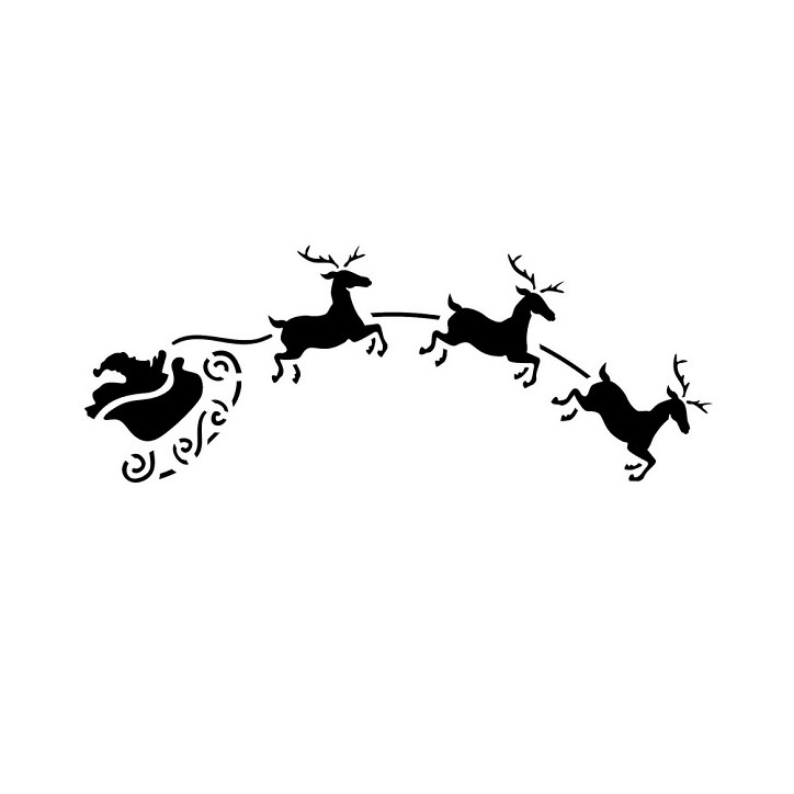 Stencil Santa Sleigh and Reindeer