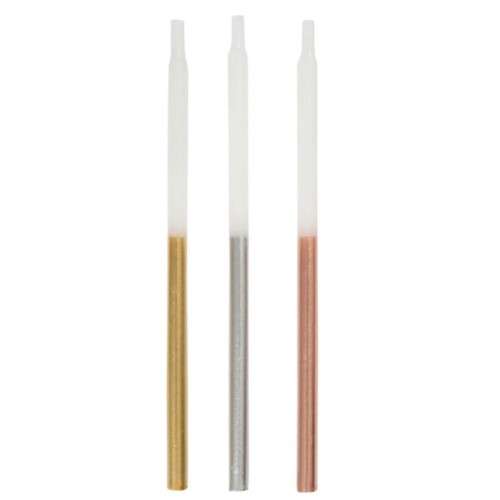 Unique Party 2-Toned Metallic Birthday Candles, 12 pcs