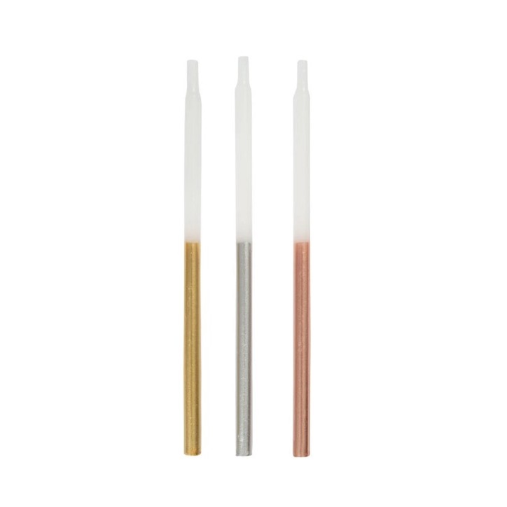 Candles 2-Tones with Metallic Effect, 13cm