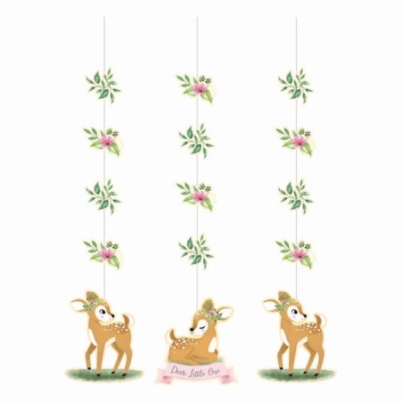 Hanging Cut Out Decorations Deer Little One, 3pcs