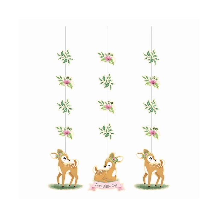 Hanging Cut Out Decorations Deer Little One, 3pcs