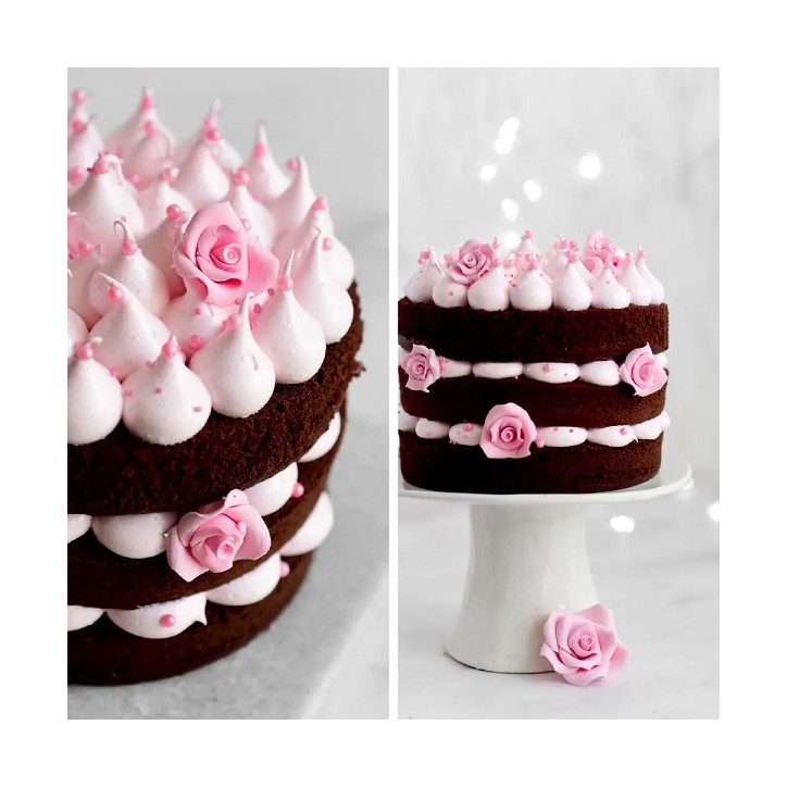 Rosa Mini Rosen Kuchendekor Glutenfrei - 8 Stück