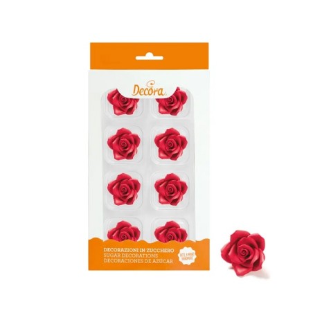 35mm Sugar Roses Red - Glutenfree Cake Decoration