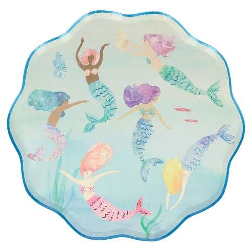 Meri Meri Mermaid Party Paper Plates, 8 pcs