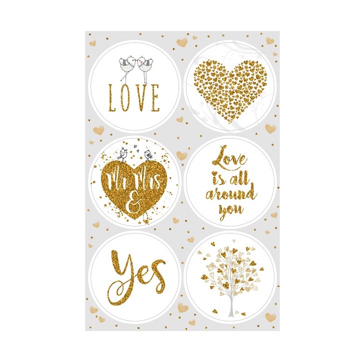 Gold Stickers Love is All Around, Braun & Company