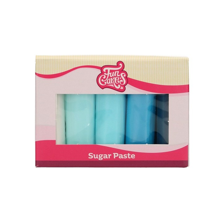 FunCakes Sugar Paste Multipack Blue Colour Palette 5x100g