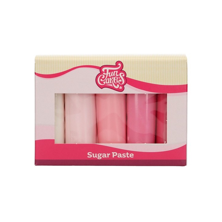 FunCakes Sugar Paste Multipack Pink Colour Palette 5x100g