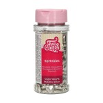 FunCakes Metallic Silber Herzen Zuckerdekor, 80g