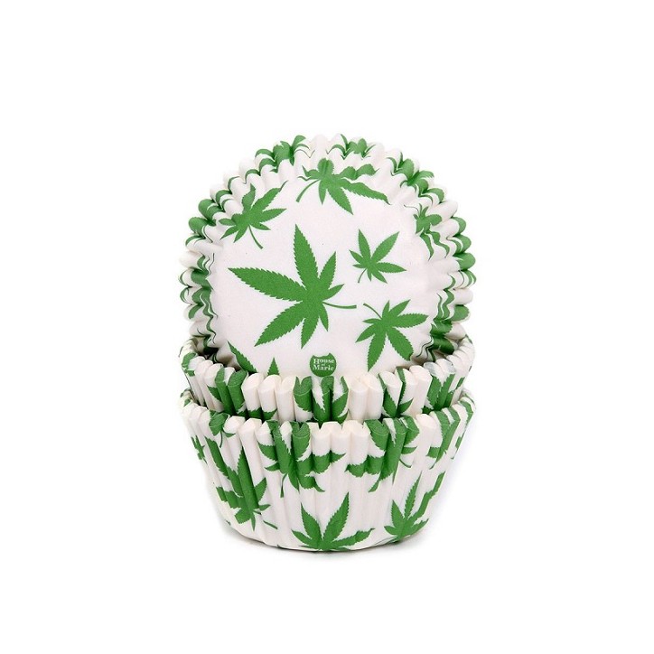 Cannabis Cupcakeförmchen - Hanfblatt Cupcakepapierförmchen