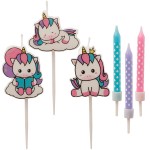 deKora Unicorn Cake Candle Set, 15 pcs