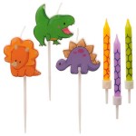 deKora Dinosaur Cake Candle Set, 15 pcs