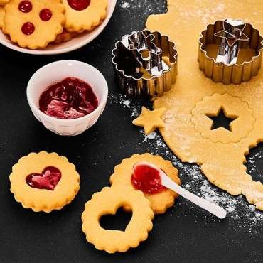 Hearts Linzer Cookie Cutter 2in1 - 4026883199675