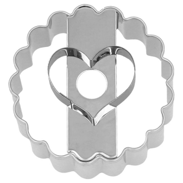 Hearts Linzer Cookie Cutter 2in1 - 4026883199675