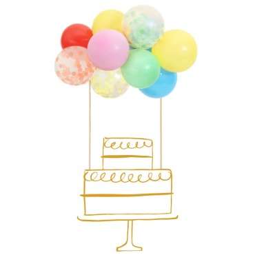 Meri Meri Rainbow Balloon Cake Topper Kit M203483