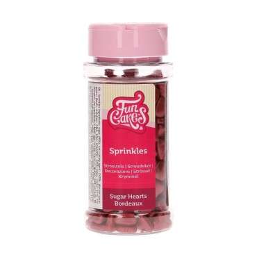 FunCakes Sugar Hearts Bordeaux 80g