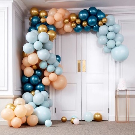 Ginger Ray Balloon Arch Teal-Gold CHROME GR-BA-318