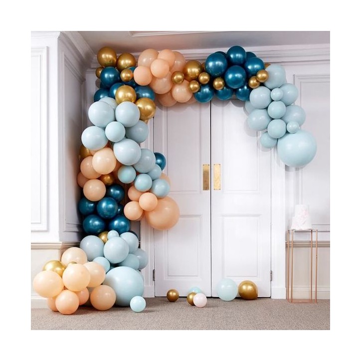 Ginger Ray Balloon Arch Teal-Gold CHROME GR-BA-318