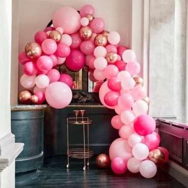 Ginger Ray Balloon Arch Pink-Rose Gold CHROME GR-BA-320