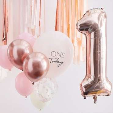 Ginger Ray One Today Ballon Set Rosa-Rosegold GR-MIX-375