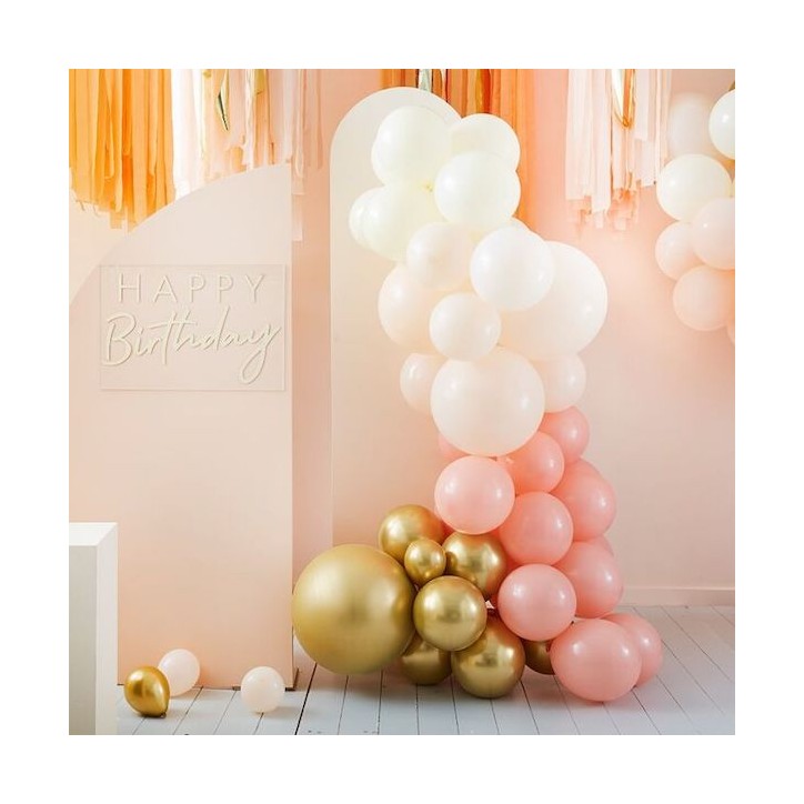 Ginger Ray Peach-Gold Ballongirlanden Kit GR-MIX-378