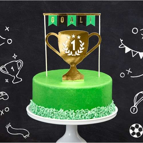 PartyDeco Cake Topper Soccer, 2 pcs