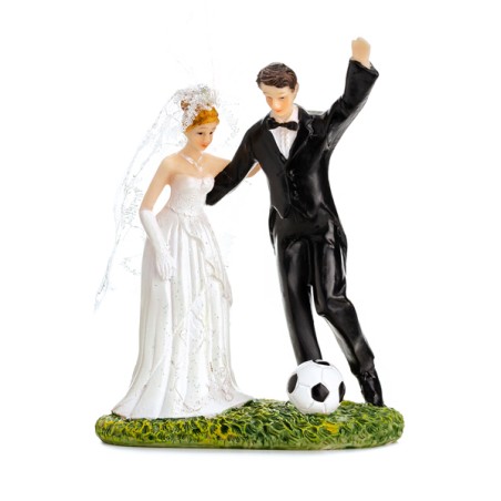 PartyDeco Tortentopper Hochzeitspaar mit Fussball PD-PF31