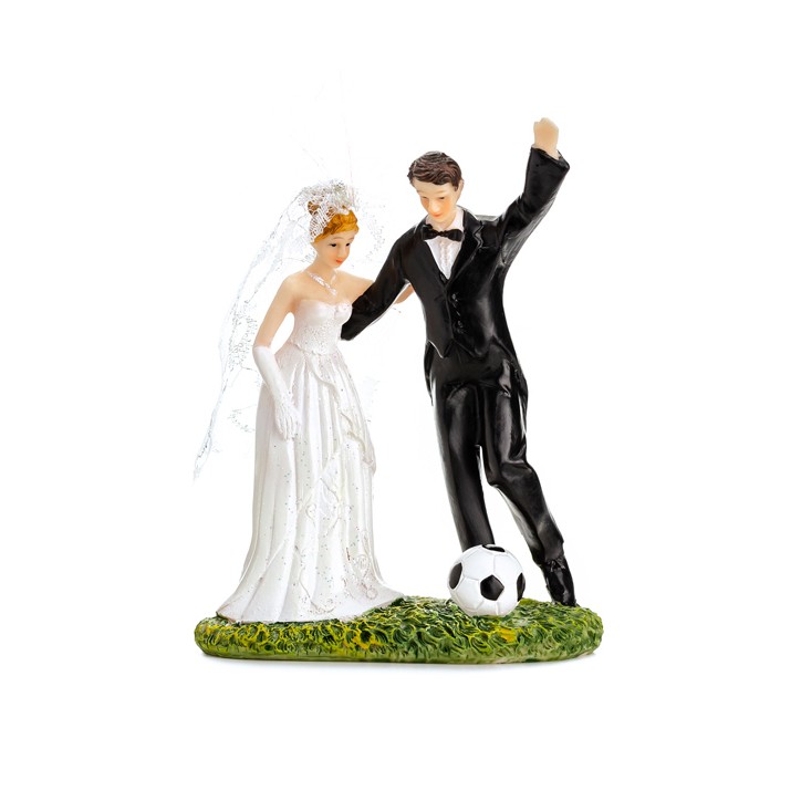 PartyDeco Cake Topper Newly Weds with soccer ball PD-PF31