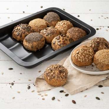 Bun Baking Pan - Zenker Black Metallic Bread Rolls Tin 6517