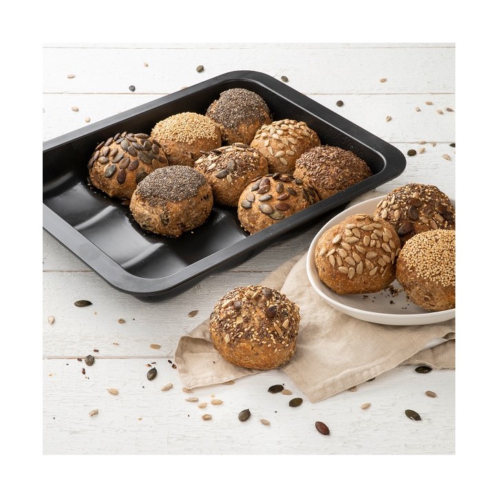 Bun Baking Pan - Zenker Black Metallic Bread Rolls Tin 6517