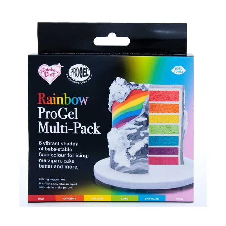 Koscher Lebensmittelfarben Regenbogen Multipack ProGel