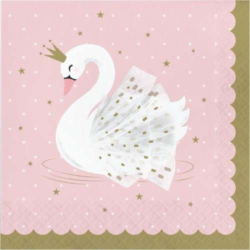 Anniversary House Stylish Swan Napkins, 16 pcs