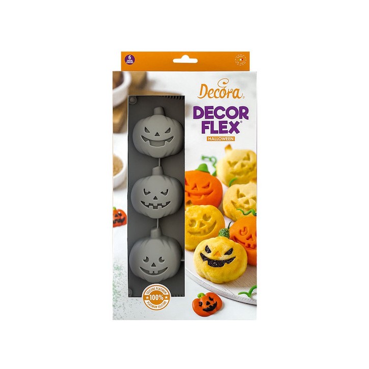 Decora Silicone Baking Mold Halloween Pumpkin Faces DA-9260401