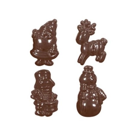 MT-90-4109 Praline Moulds Christmas Boy/Snowman/Santa/Deer