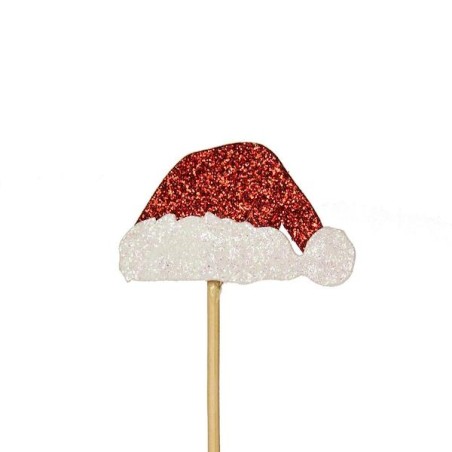 Anniversary House Glitzer Santa Hut Cupcake Topper Rot-Weiss AH-J078