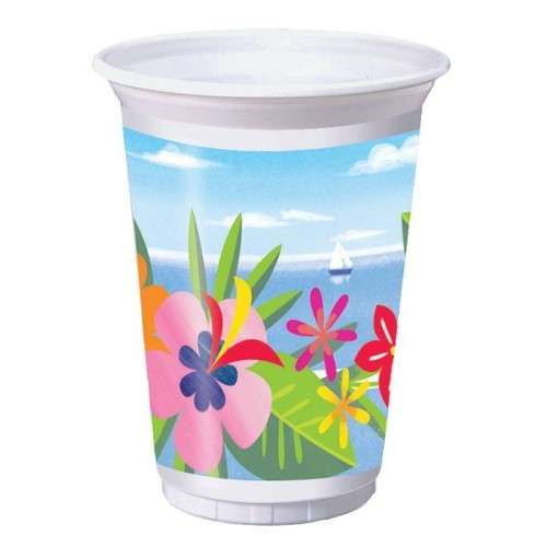 Anniversary House Lush Luau Plastic Cups large, 8 pcs