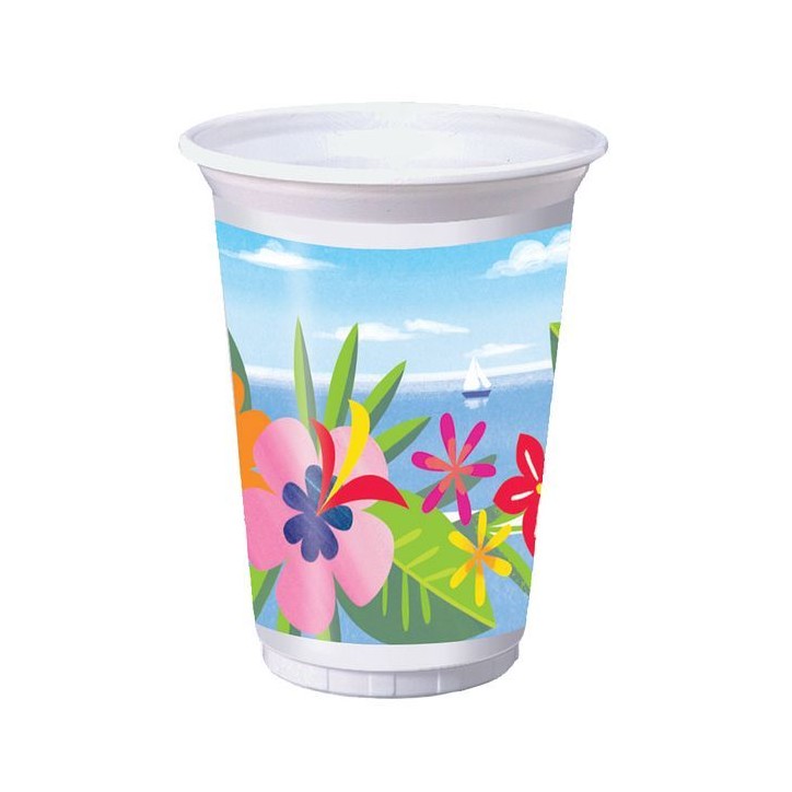 Anniversary House Plastic Drinking Cups Lush Luau Summer AH-PC335529