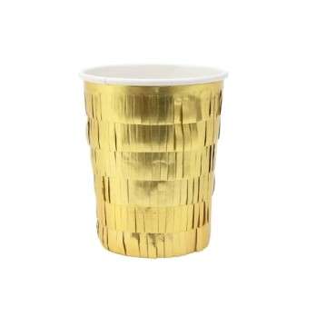 Pappbecher mit goldenen Fransen - Meri Meri Gold Fringe Party Cups 197205