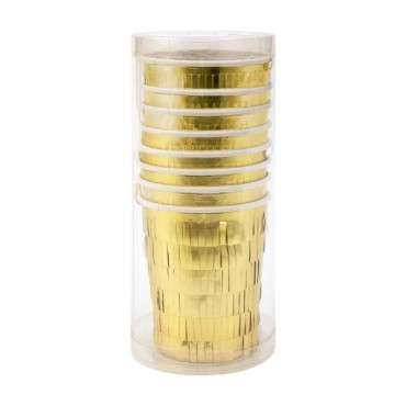 Pappbecher mit goldenen Fransen - Meri Meri Gold Fringe Party Cups 197205