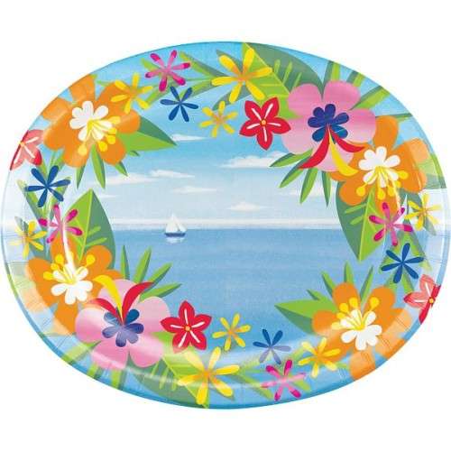 Anniversary House Lush Luau Oval Platter , 8 pcs