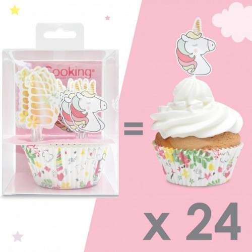 ScrapCooking Unicorn Cupcake & Topper Set, 48-pcs